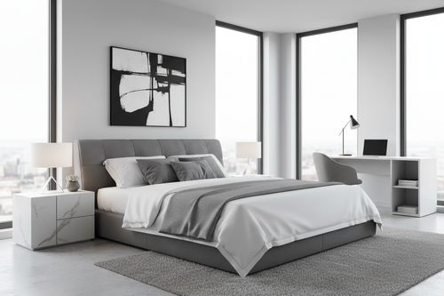 Modern möblerat sovrum
